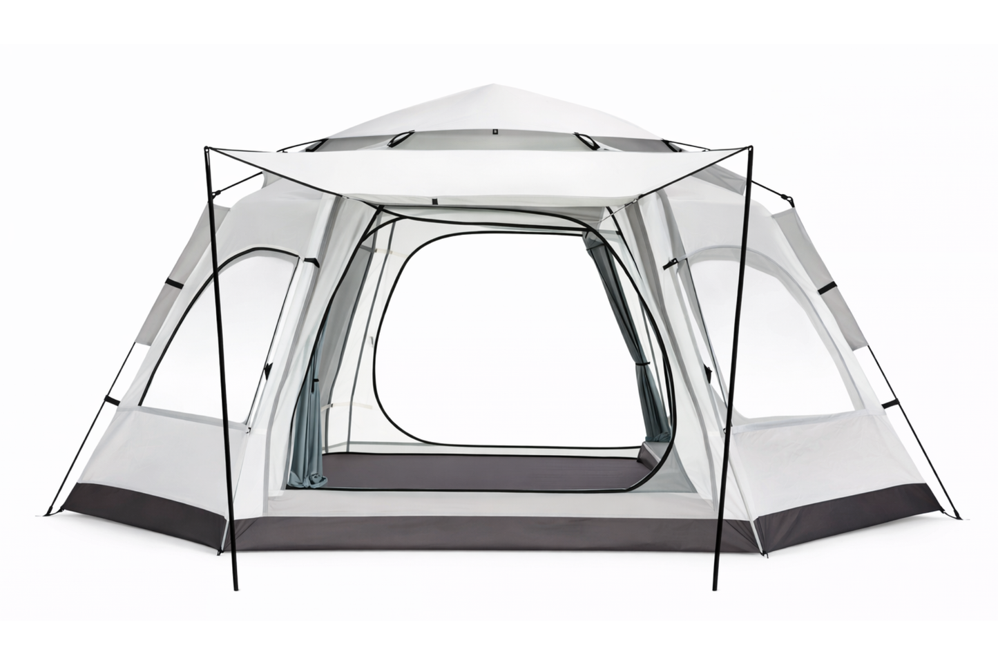 Campelia – Tente hexagonale 3 à 4 personnes 280 × 240 × 158 cm avec sac de transport