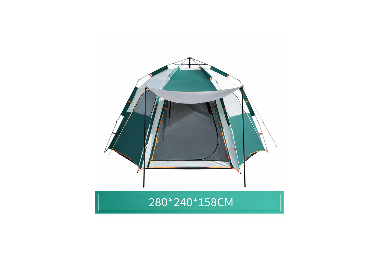 Campelia – Tente hexagonale 3 à 4 personnes 280 × 240 × 158 cm avec sac de transport